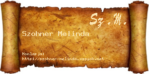Szohner Melinda névjegykártya